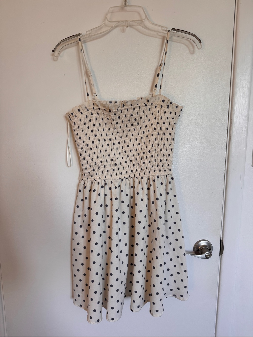 miami Cream Dress with Black Dot Print